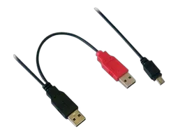 Câble 2xUSB-A mâle (Alim&Data)/Mini B mâle