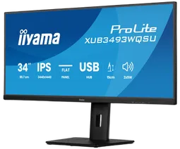 Iiyama XUB3297QSNP-B1 - 32" QHD 100Hz IPS KVM RJ45 Dock USB-C 95W — vue 3