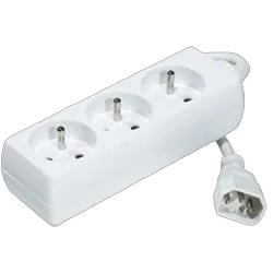 3 prises pour onduleur - Blanc IEC C14