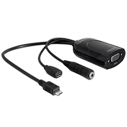 Adapt. MHL MicroUSB M to VGA F/MicroUSB F/Jack