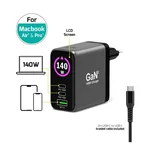 Port Chargeur écran OLED GaN 140W 3 ports + Câble USB-C - 2m, miniature 3