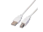 VALUE Câble USB-A 2.0 vers USB-B mâle/mâle- 1,8m - Blanc — miniature 1